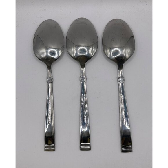 International Silver Palisades Frost Stainless Steel Table Spoons Set Of 3 - Picture 3 of 4